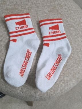 Welcome White & Orange Kids Crew Socks